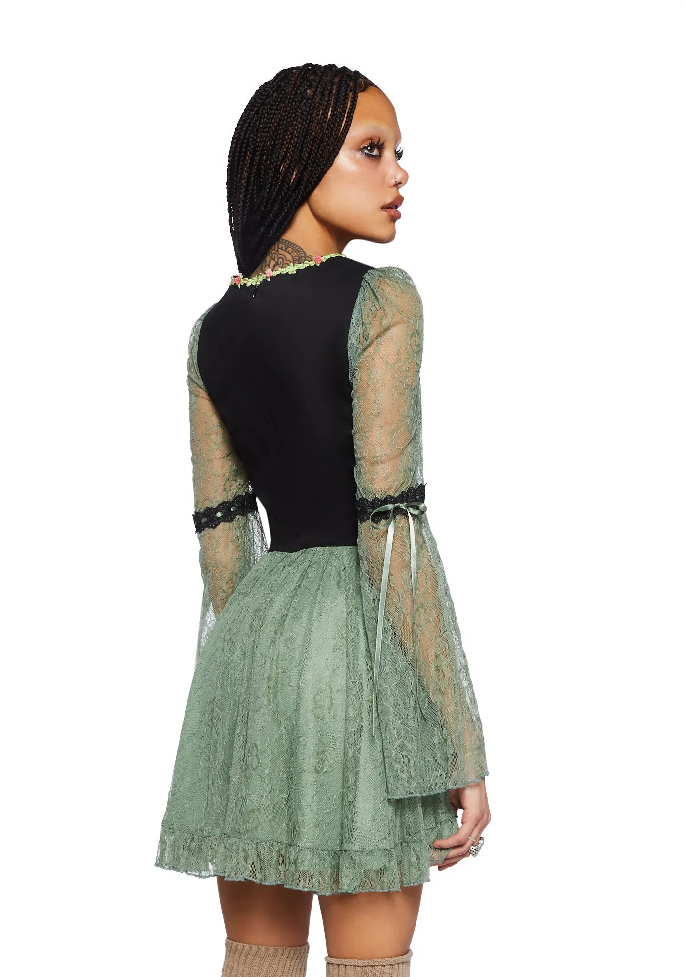 Myths N' Legends Mini Dress - Green Lace sold by Dolls Kill product image thumbnail 4