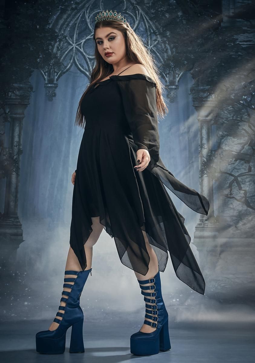 Plus Sinister Sorceress Off The Shoulder Dress sold by Dolls Kill product image thumbnail 3