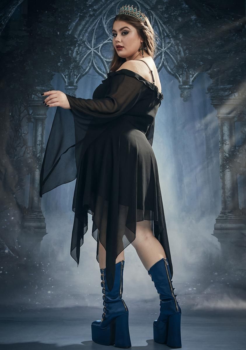 Plus Sinister Sorceress Off The Shoulder Dress sold by Dolls Kill product image thumbnail 4