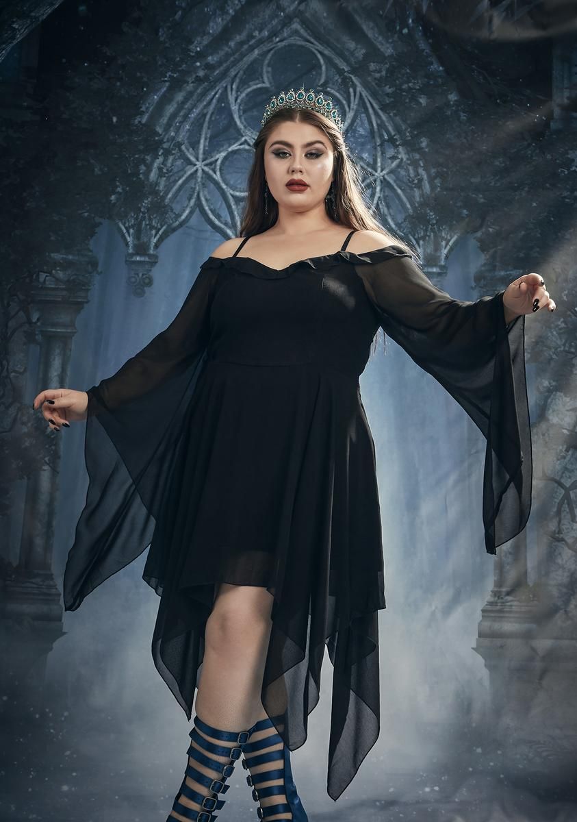 Plus Sinister Sorceress Off The Shoulder Dress sold by Dolls Kill