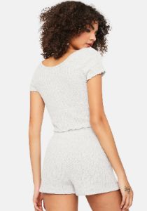 Heather Comfy Chic Ribbed Tee And Shorts Set sold by Dolls Kill