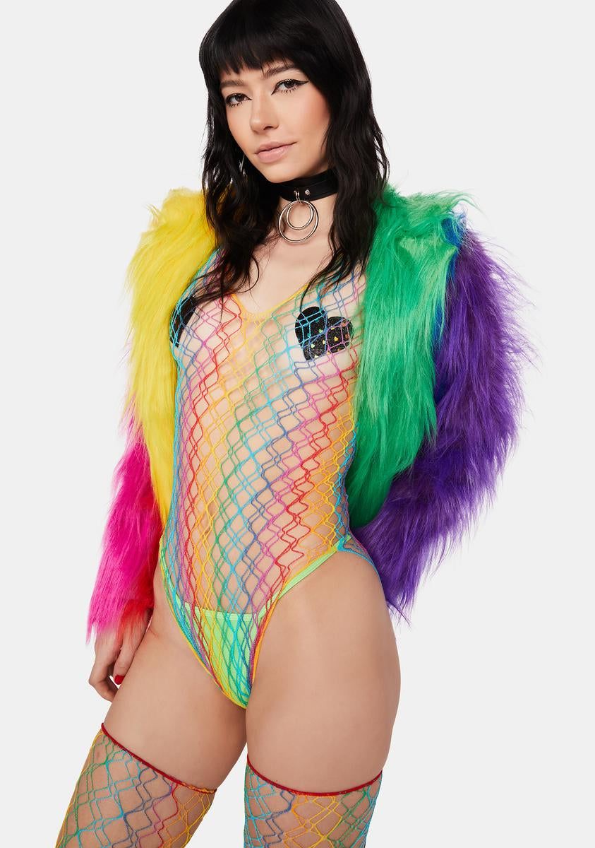 Pure Positivity Fishnet Bodystocking Set sold by Dolls Kill product image thumbnail 2