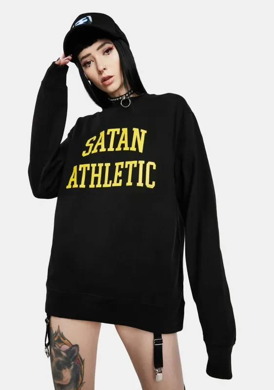Satan Athletic Graphic Sweatshirt sold by Dolls Kill