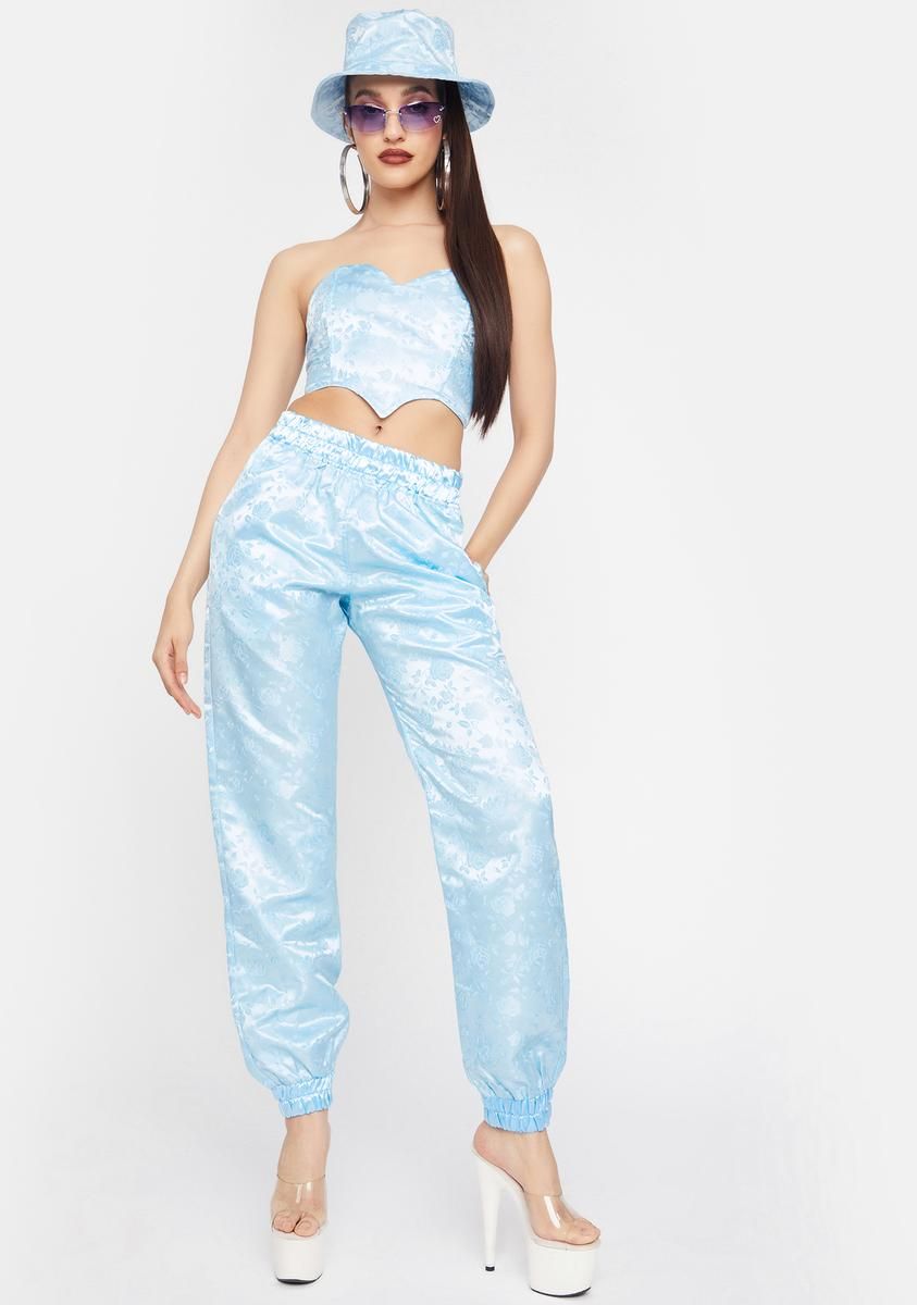 Sky Satin Lounge Pants sold by Dolls Kill product image thumbnail 3