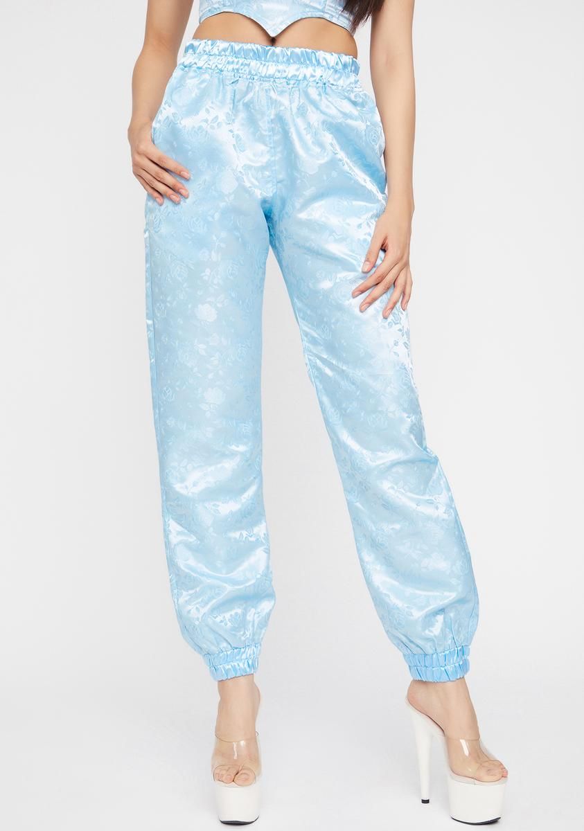 Sky Satin Lounge Pants sold by Dolls Kill