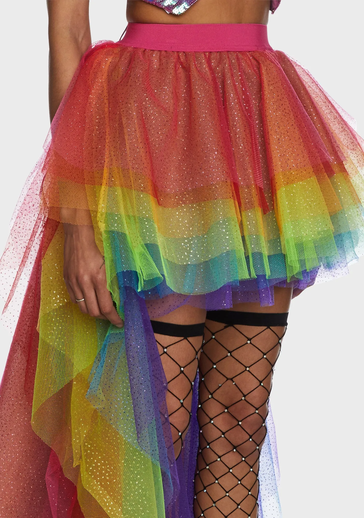 Nymph Princess Tulle Skirt - Rainbow Glitter sold by Dolls Kill product image thumbnail 5