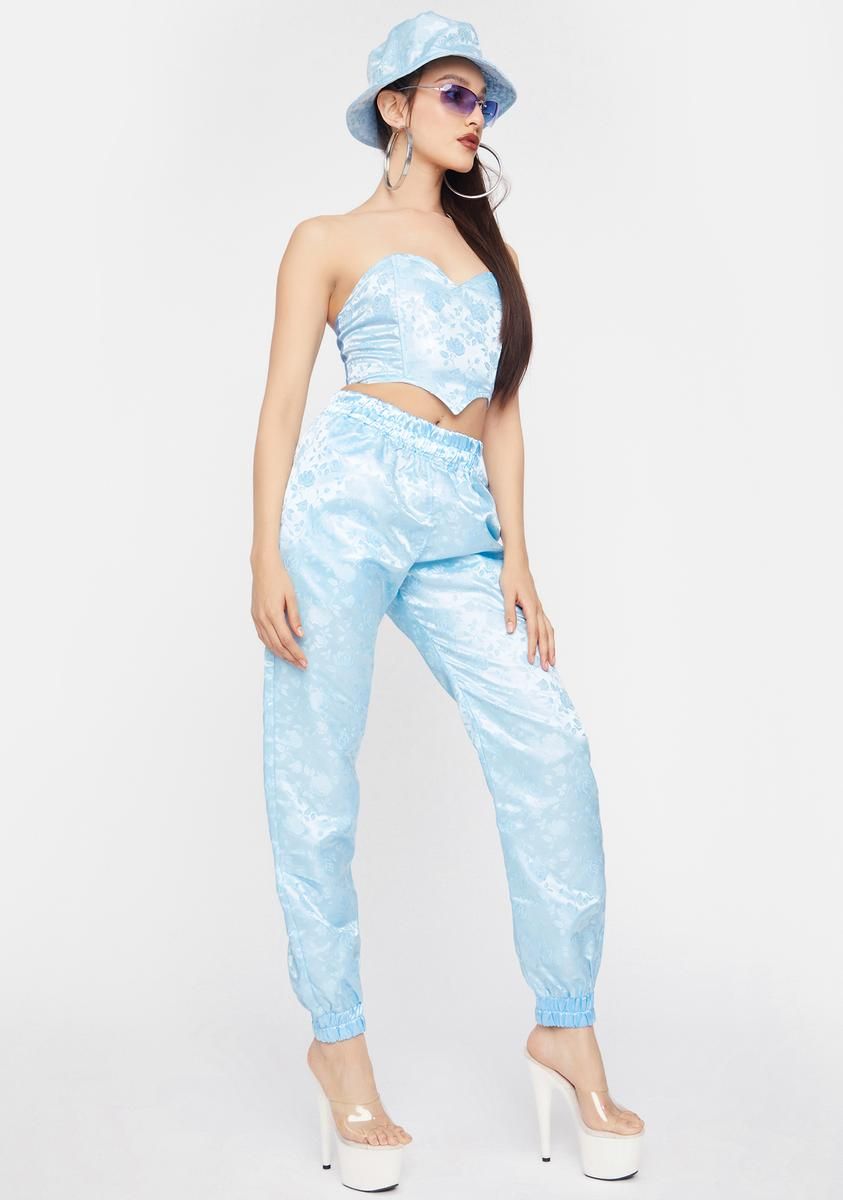 Sky Satin Lounge Pants sold by Dolls Kill product image thumbnail 2