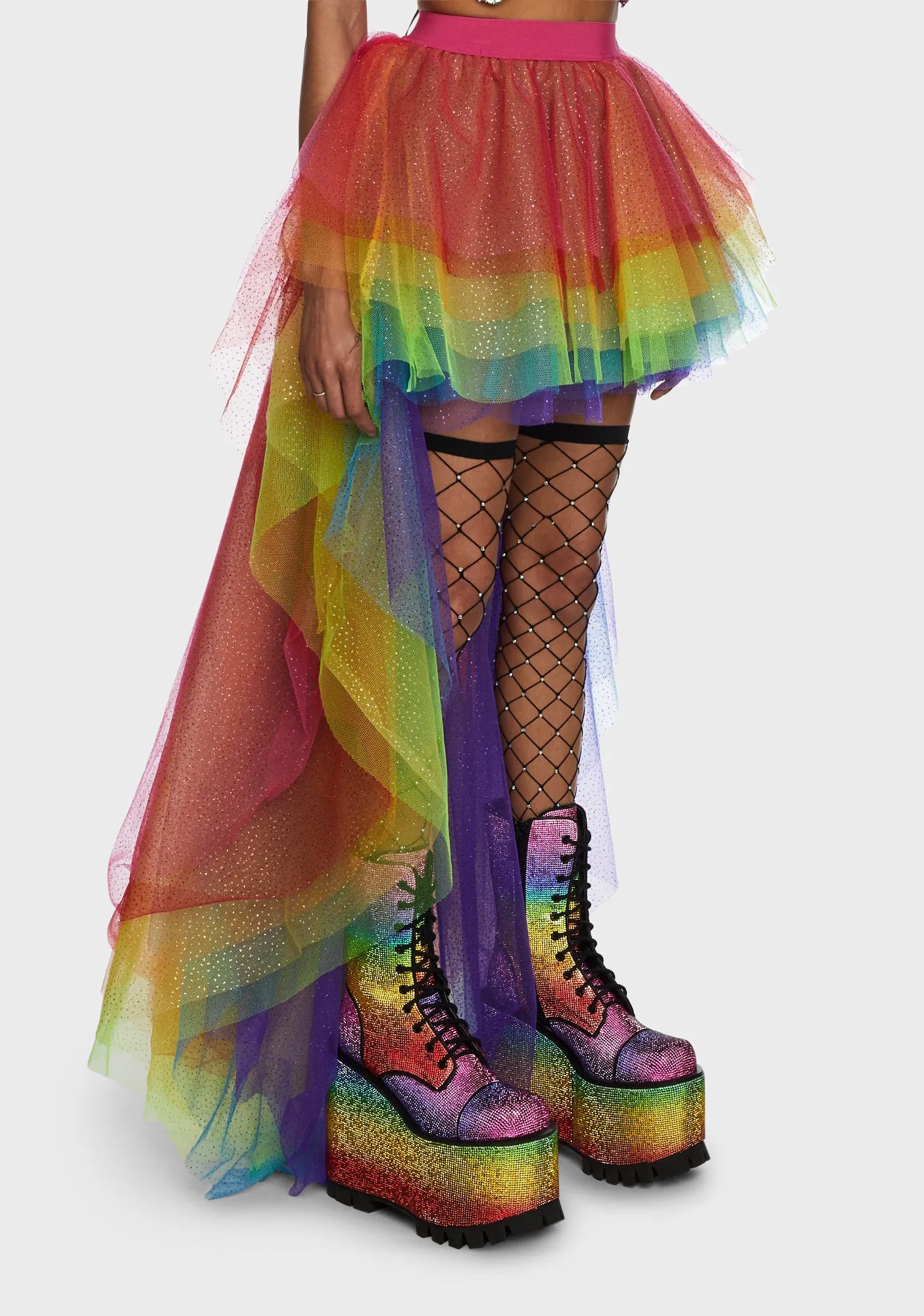 Nymph Princess Tulle Skirt - Rainbow Glitter sold by Dolls Kill product image thumbnail 3