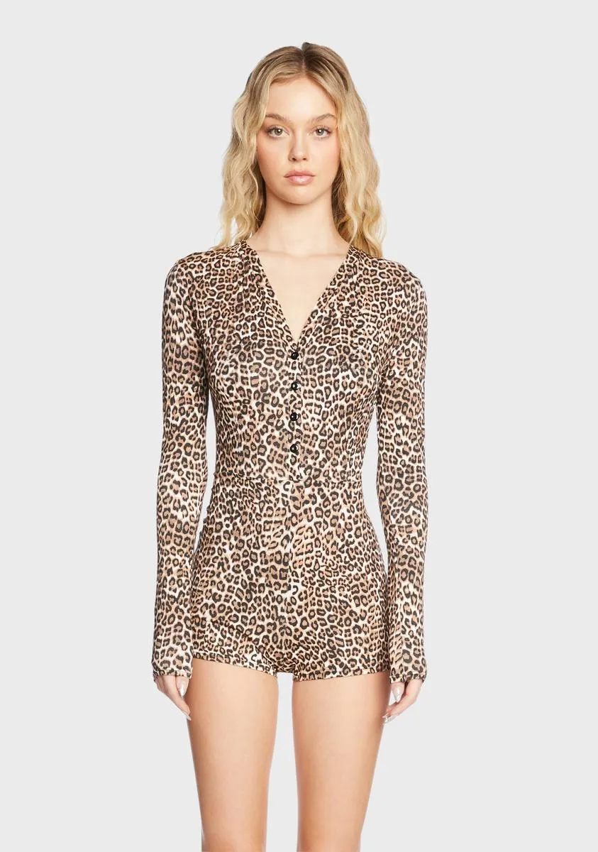 Wild Instincts Long Sleeve Romper sold by Dolls Kill