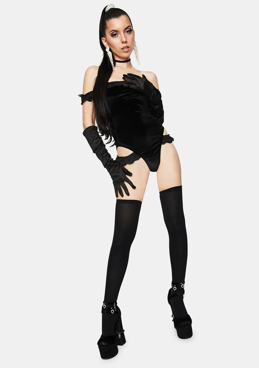 Floate Velvet Off The Shoulder Teddy sold by Dolls Kill product image thumbnail 3