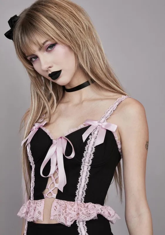 Devious Doll Lace Bustier Top sold by Dolls Kill