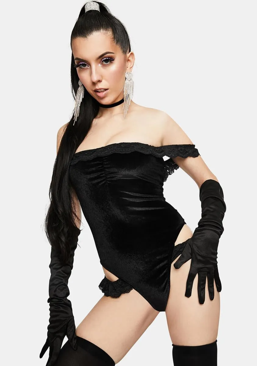 Floate Velvet Off The Shoulder Teddy sold by Dolls Kill product image thumbnail 2