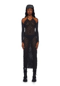 Knit Midi Dress With Sleeves sold by Dolls Kill