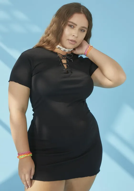 I Run This Beach Lace Up Dress sold by Dolls Kill