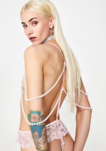 Pearl Pleasure Lace Teddy sold by Dolls Kill