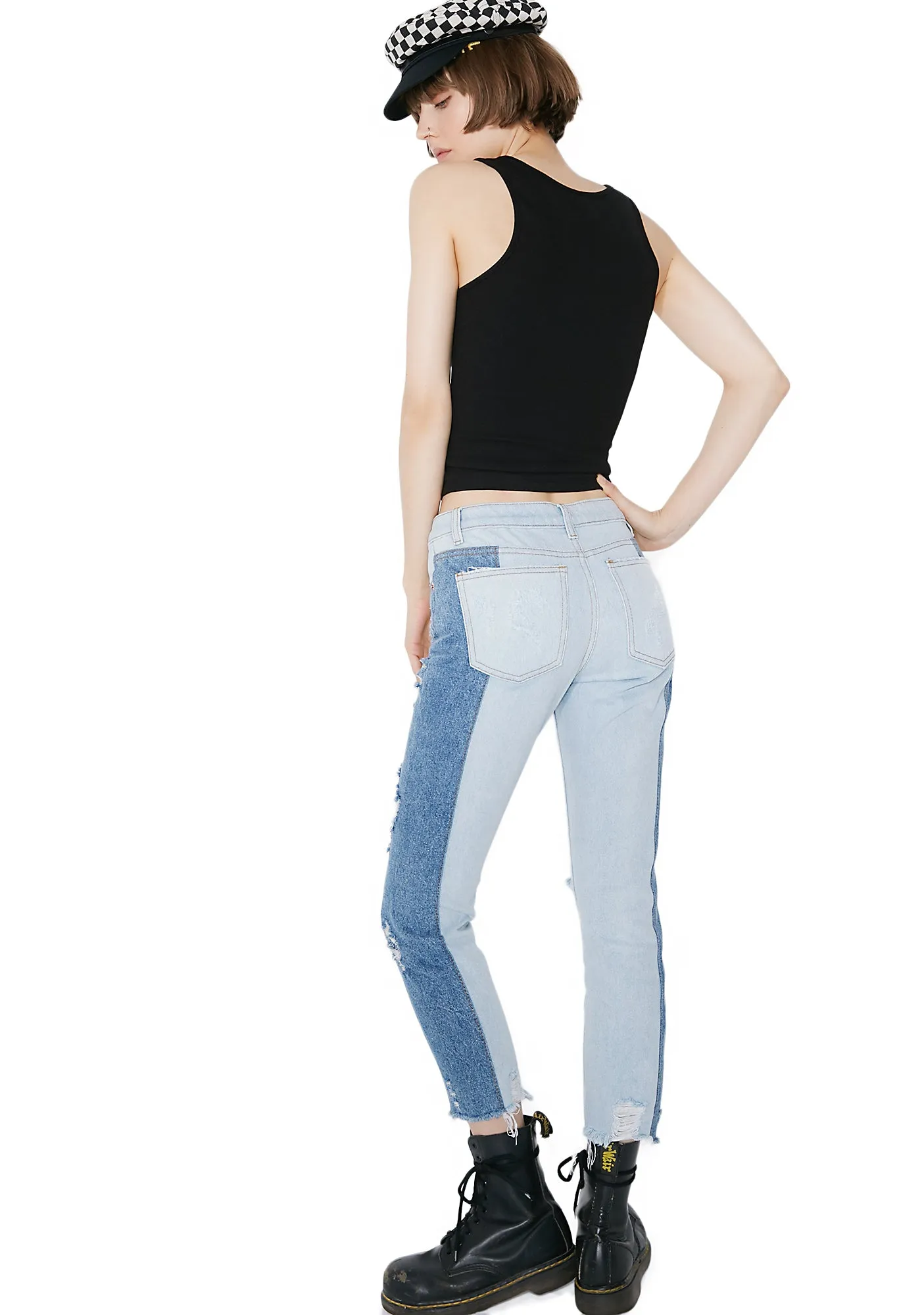 Patchwork Punk Distressed Jeans sold by Dolls Kill product image thumbnail 4