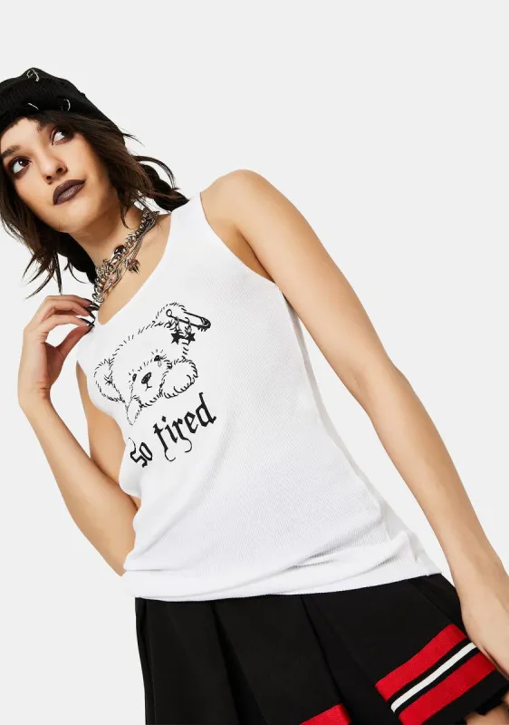 So Tired Graphic Tank Top made by Dolls Kill