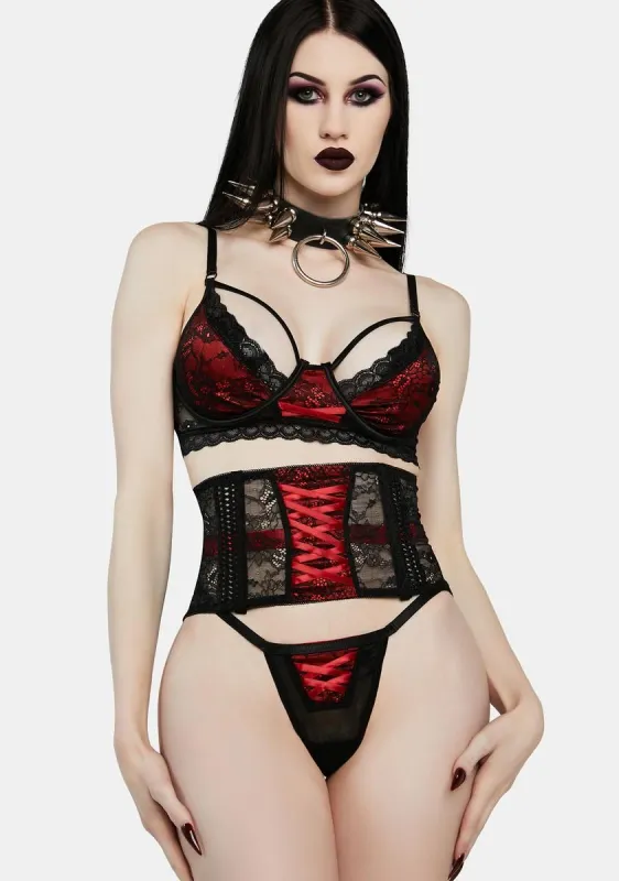Love In Madness Lace Lingerie Set sold by Dolls Kill