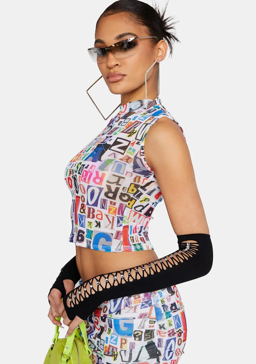 Breaking News Mesh Crop Top sold by Dolls Kill product image thumbnail 2