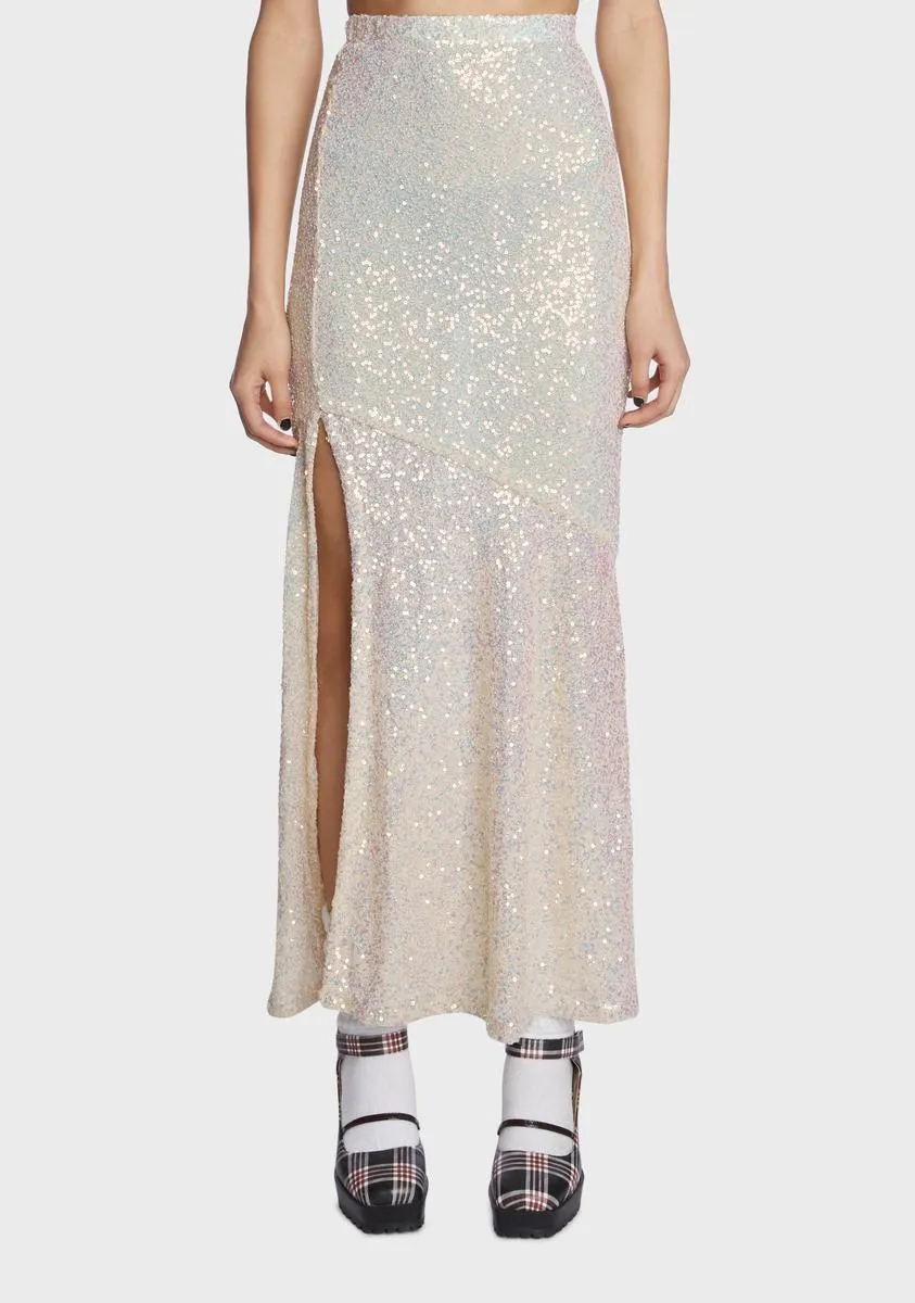 Close Your Eyes Sequin Skirt sold by Dolls Kill