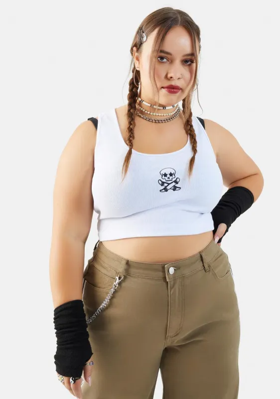 Plus Shred The Gnar Ribbed Crop Tank sold by Dolls Kill