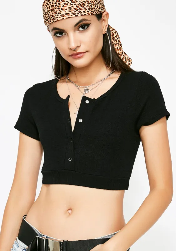 Over It Crop Henley sold by Dolls Kill