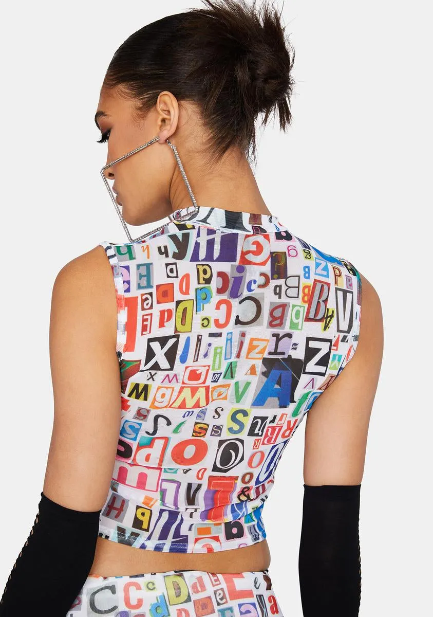 Breaking News Mesh Crop Top sold by Dolls Kill product image thumbnail 4