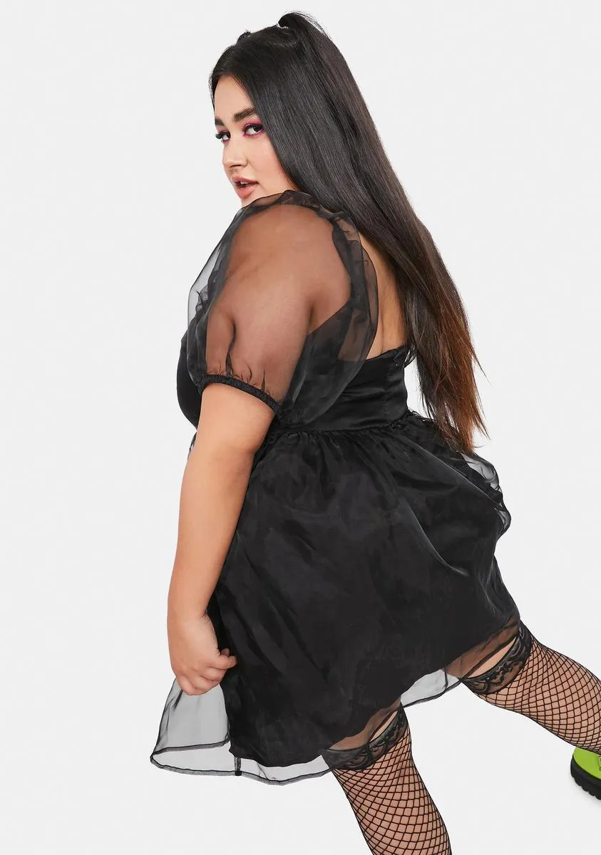 Plus Take Flight Butterfly Puff Sleeve Dress sold by Dolls Kill product image thumbnail 4