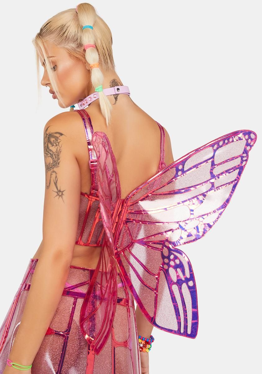 Fairy Butterfly Supreme Holographic Bustier Top sold by Dolls Kill product image thumbnail 2