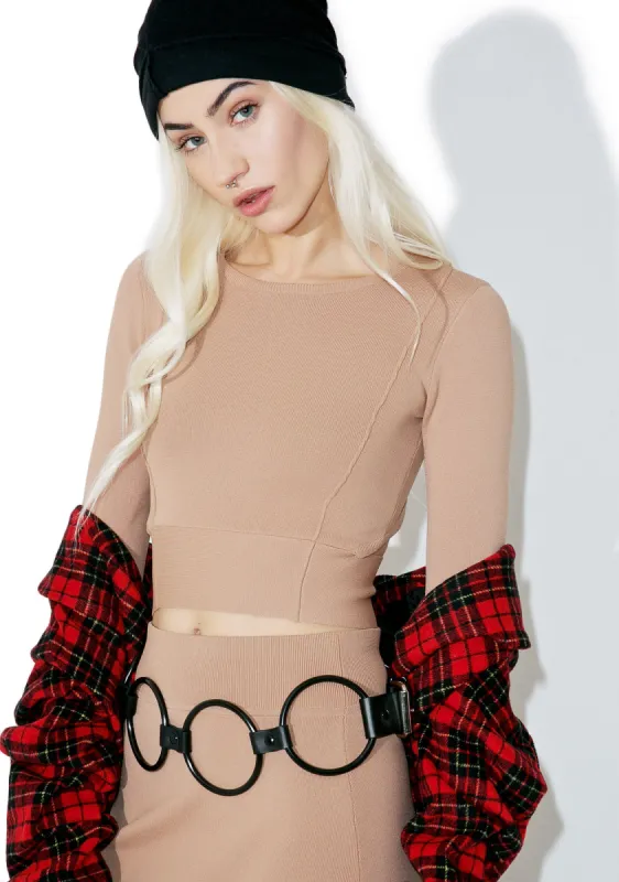Compact Crop Long Sleeve Top sold by Dolls Kill