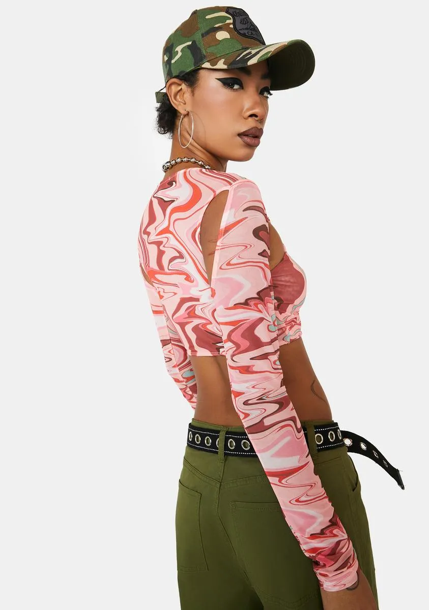 Good Aura Mesh Crop Top sold by Dolls Kill product image thumbnail 4