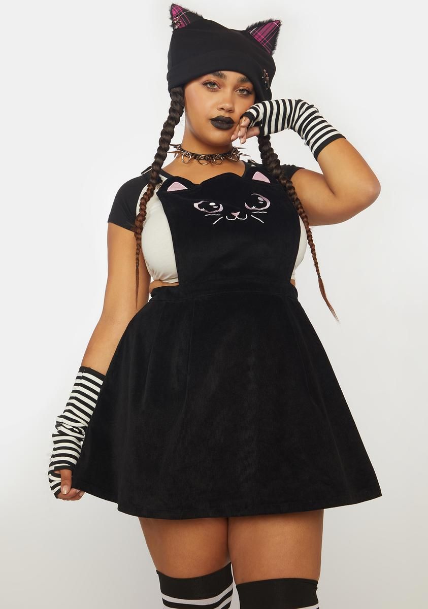 So Pawsitively Purrfect Pinafore Dress sold by Dolls Kill