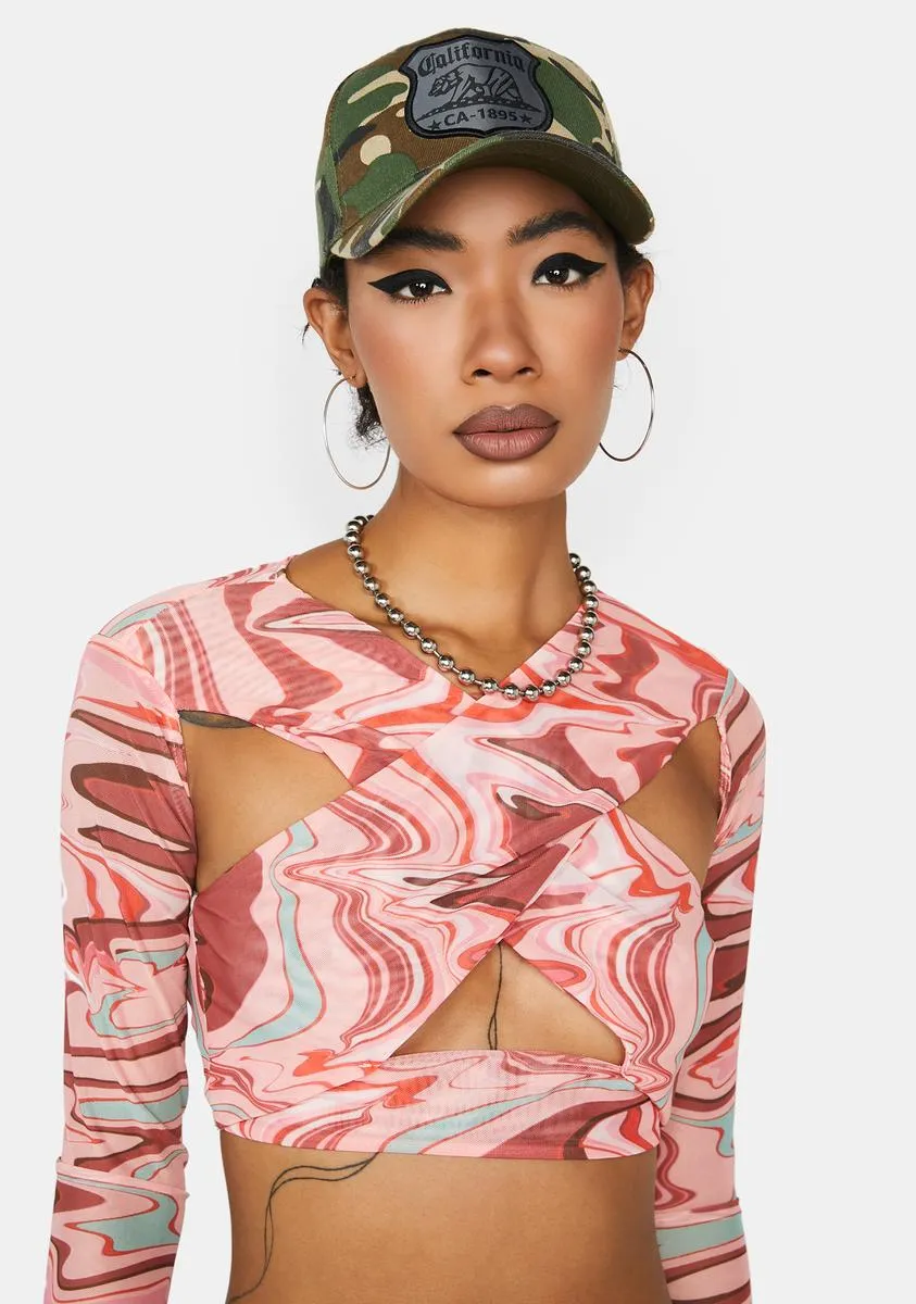 Good Aura Mesh Crop Top sold by Dolls Kill
