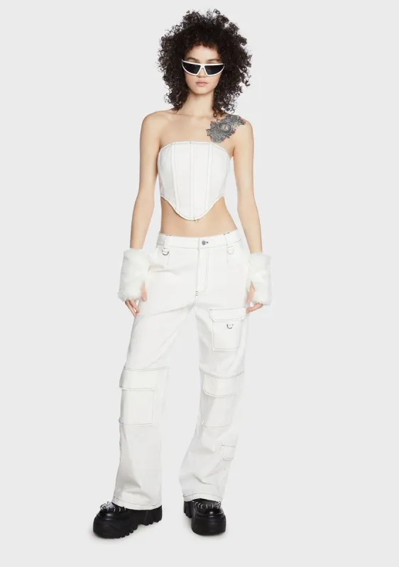 Vegan Leather Ruched Top sold by Dolls Kill