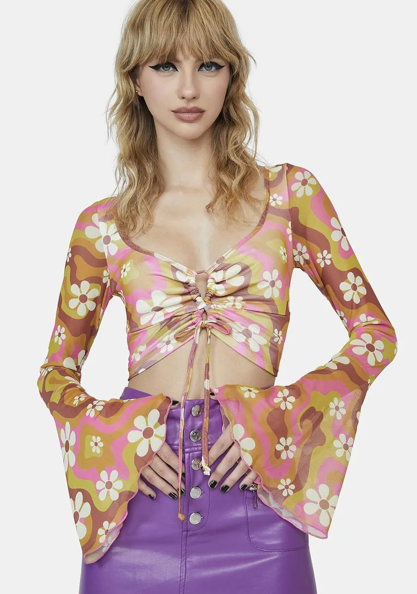 Misty Morning Floral Crop Top sold by Dolls Kill