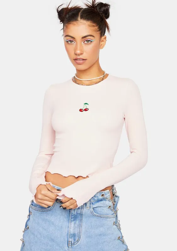 Random Thoughts Long Sleeve Crop Top sold by Dolls Kill