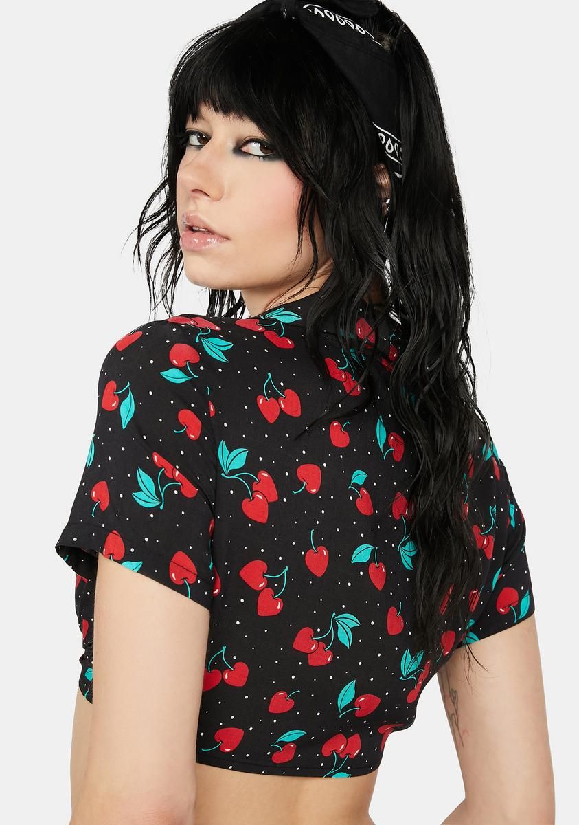 Cherry Good Day Tied Top sold by Dolls Kill product image thumbnail 4