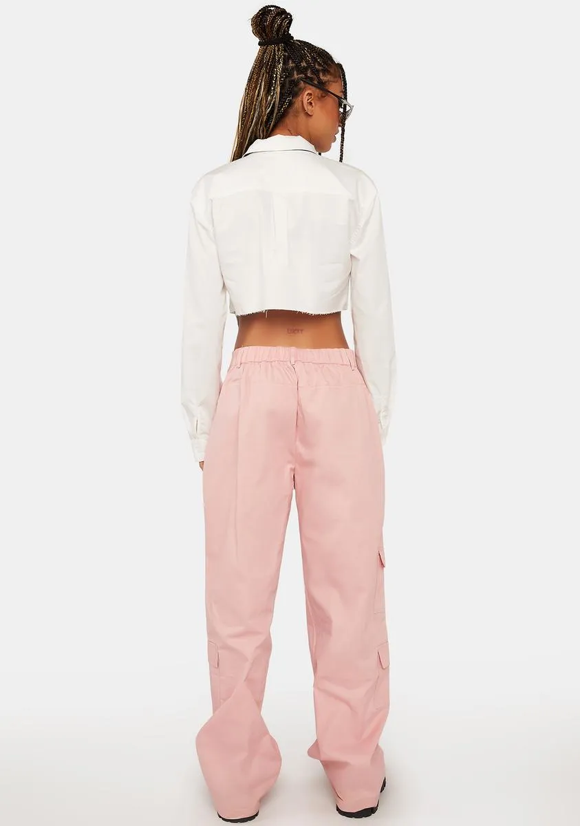 Pink Y2K Cargo Pants sold by Dolls Kill product image thumbnail 4