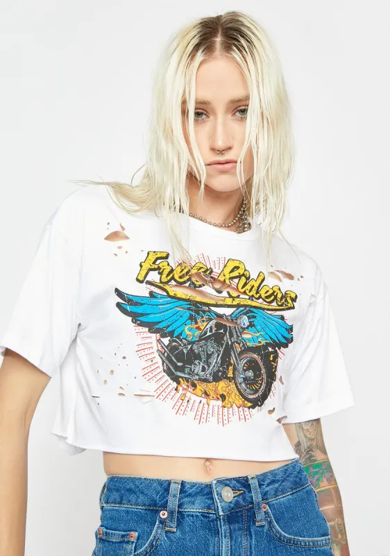 Ride To Hell Graphic Crop Tee sold by Dolls Kill