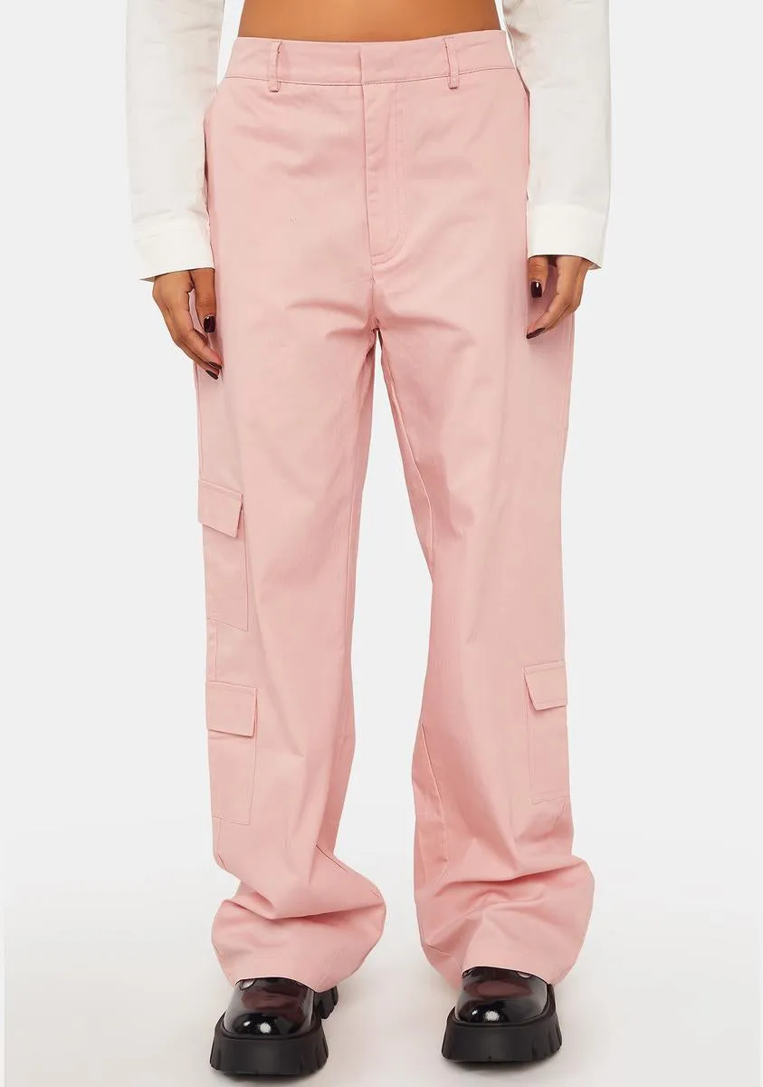 Pink Y2K Cargo Pants sold by Dolls Kill