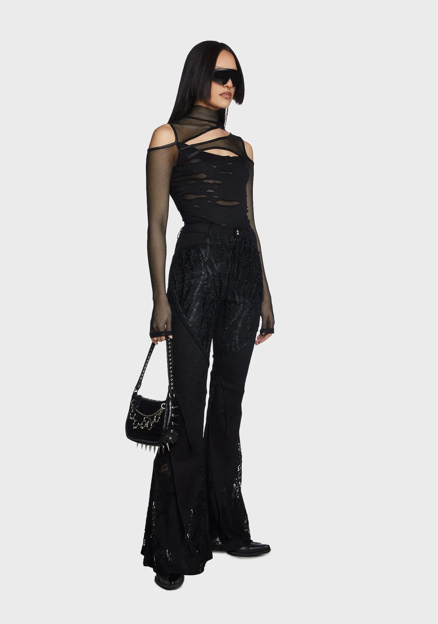 Gothic Lace Splice Flared Pants sold by Dolls Kill product image thumbnail 5