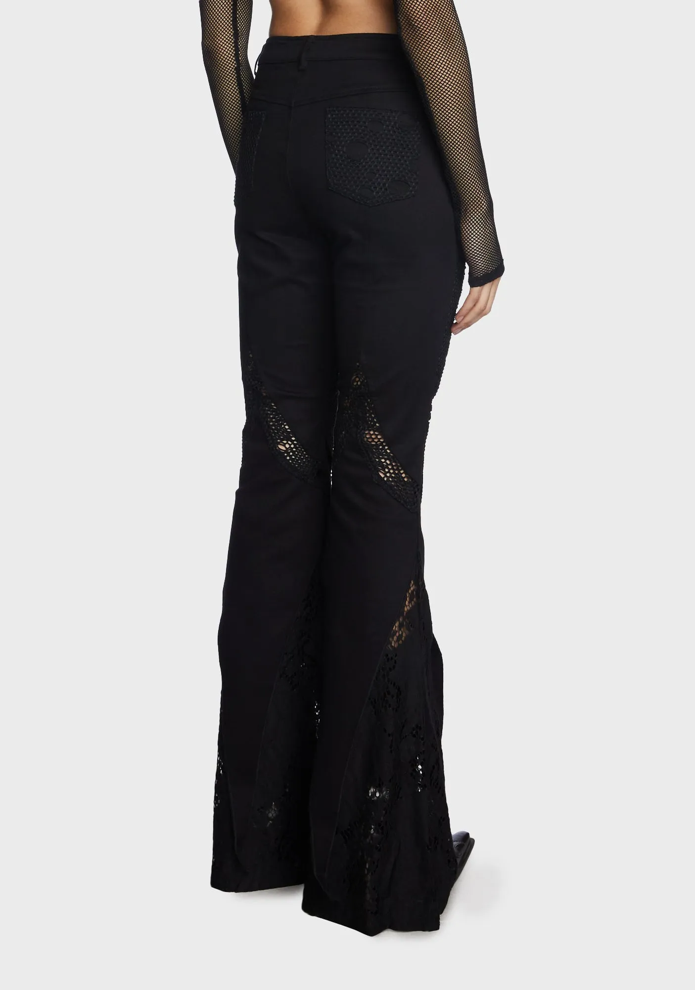 Gothic Lace Splice Flared Pants sold by Dolls Kill product image thumbnail 3