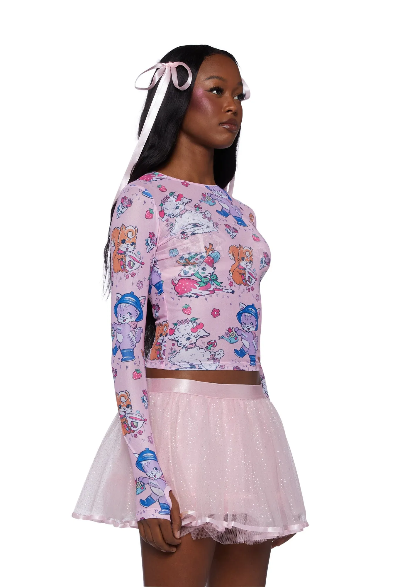 Cheerful Critters Mesh Top sold by Dolls Kill product image thumbnail 3