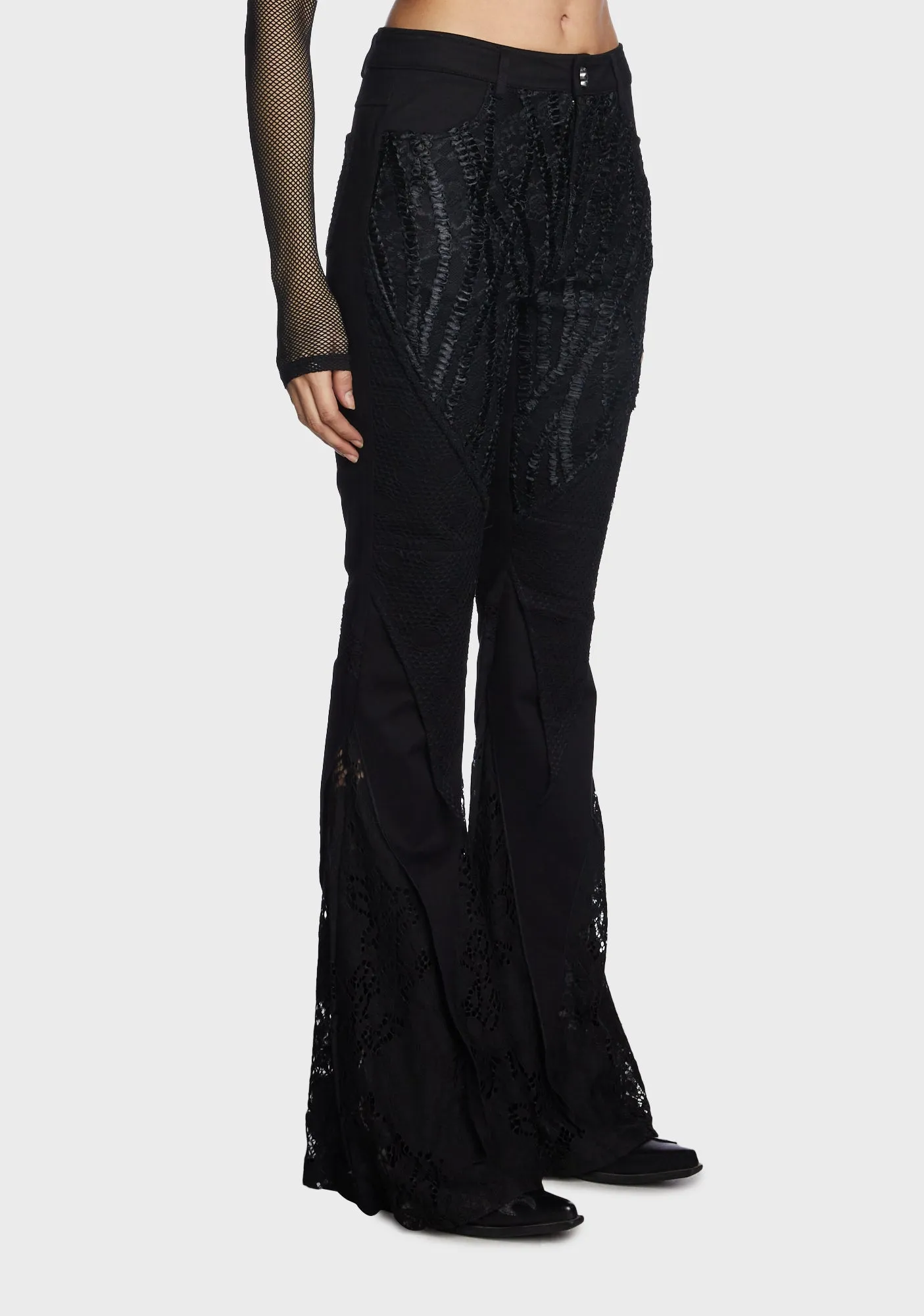 Gothic Lace Splice Flared Pants sold by Dolls Kill product image thumbnail 4