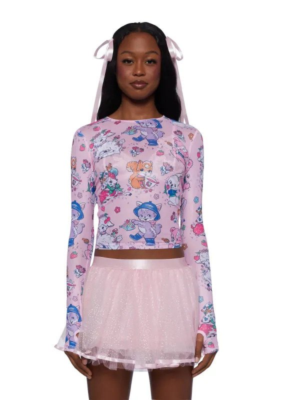 Cheerful Critters Mesh Top sold by Dolls Kill