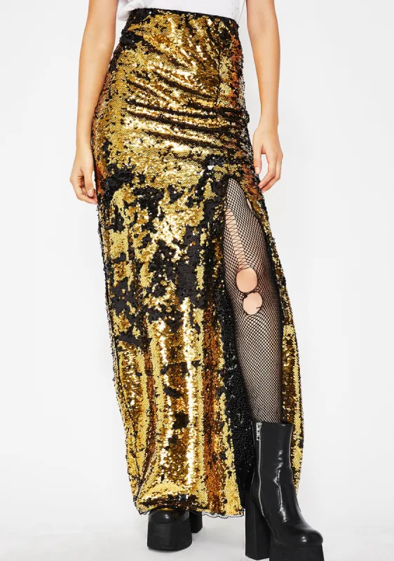Goldie Forever Shinin' Sequin Skirt sold by Dolls Kill