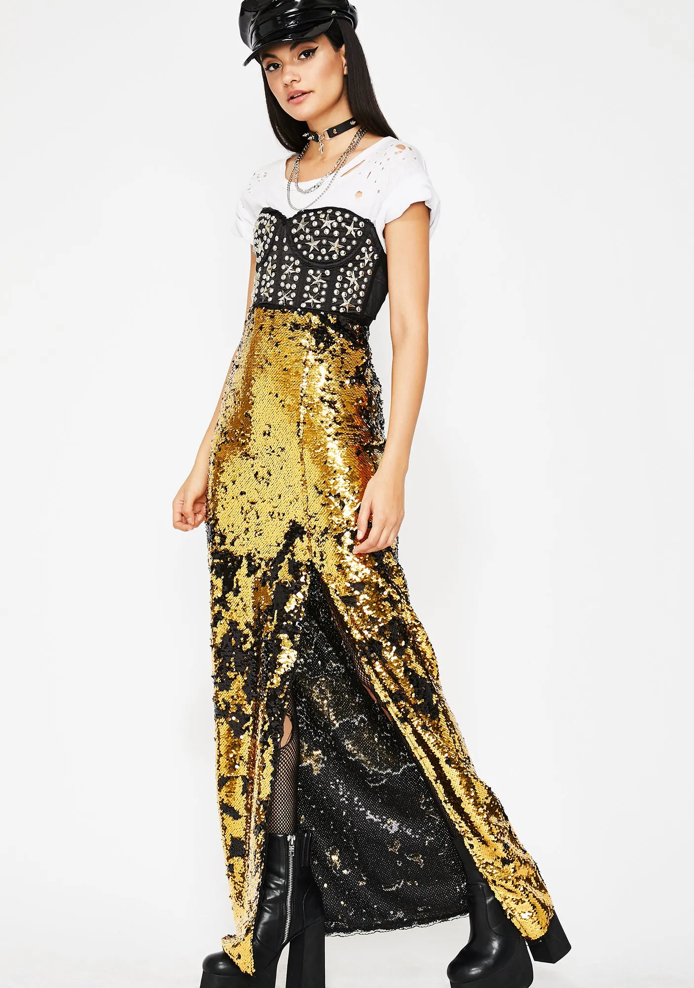 Goldie Forever Shinin' Sequin Skirt sold by Dolls Kill product image thumbnail 2