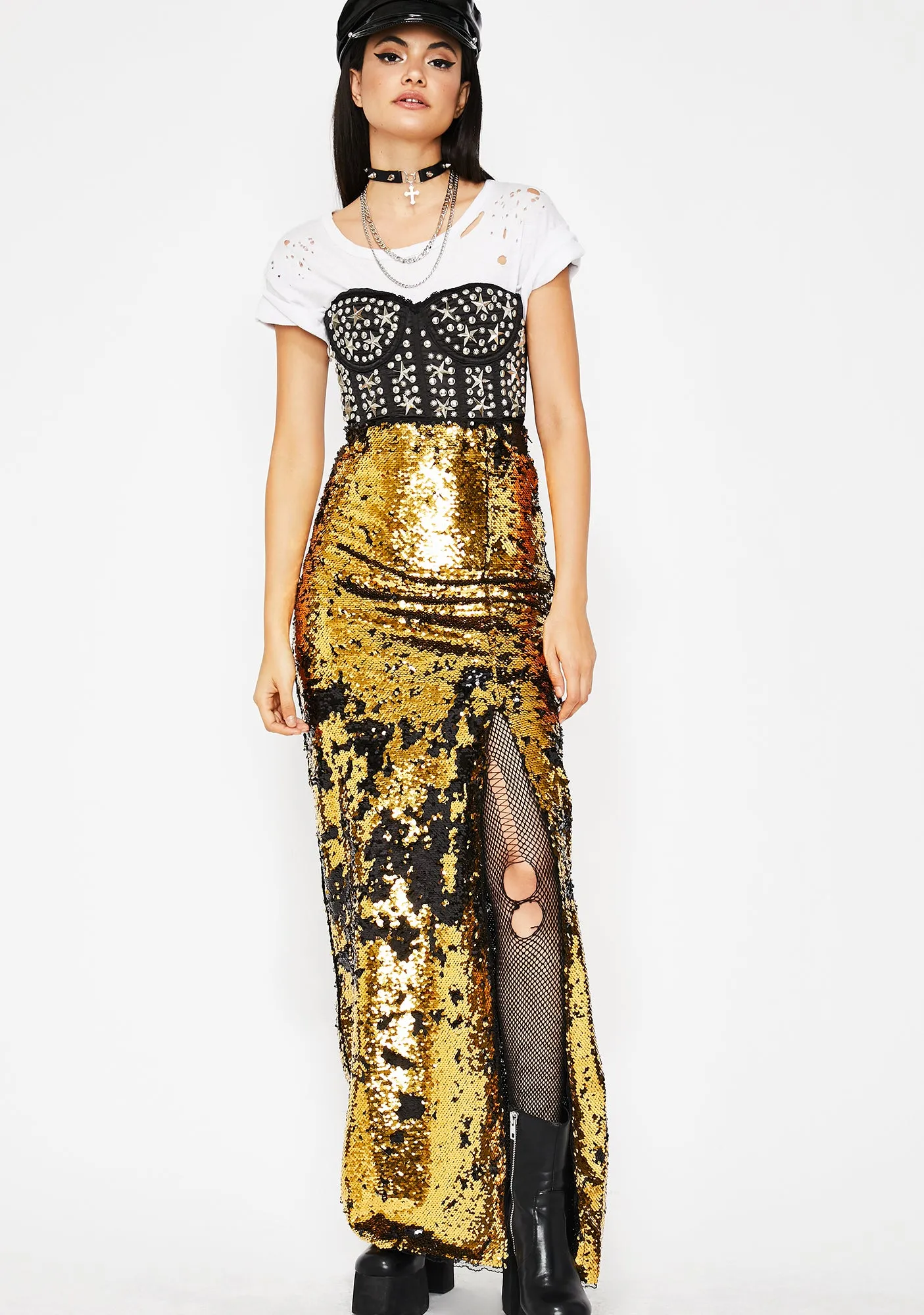 Goldie Forever Shinin' Sequin Skirt sold by Dolls Kill product image thumbnail 3