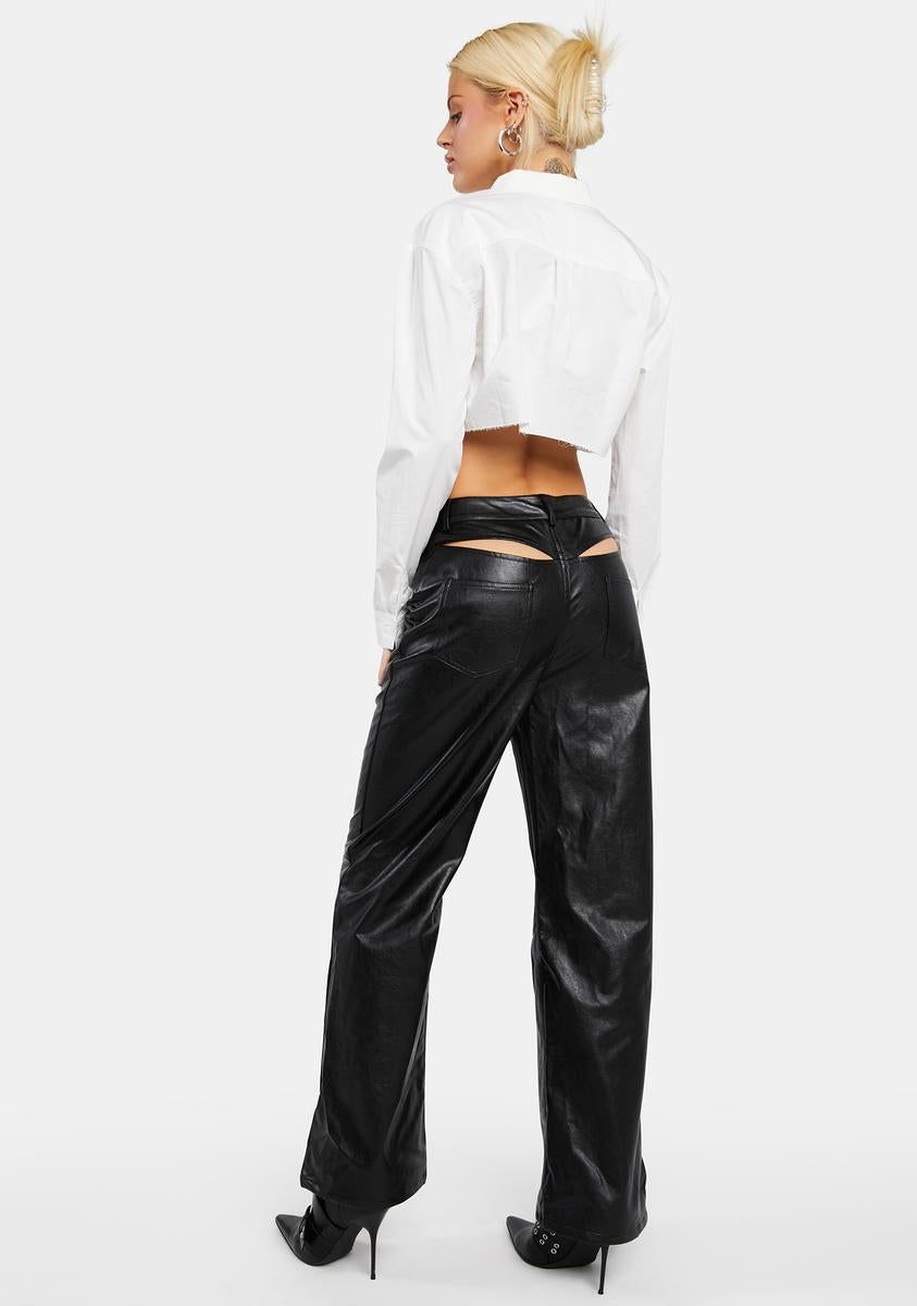 Black Back Cut Out Pants sold by Dolls Kill