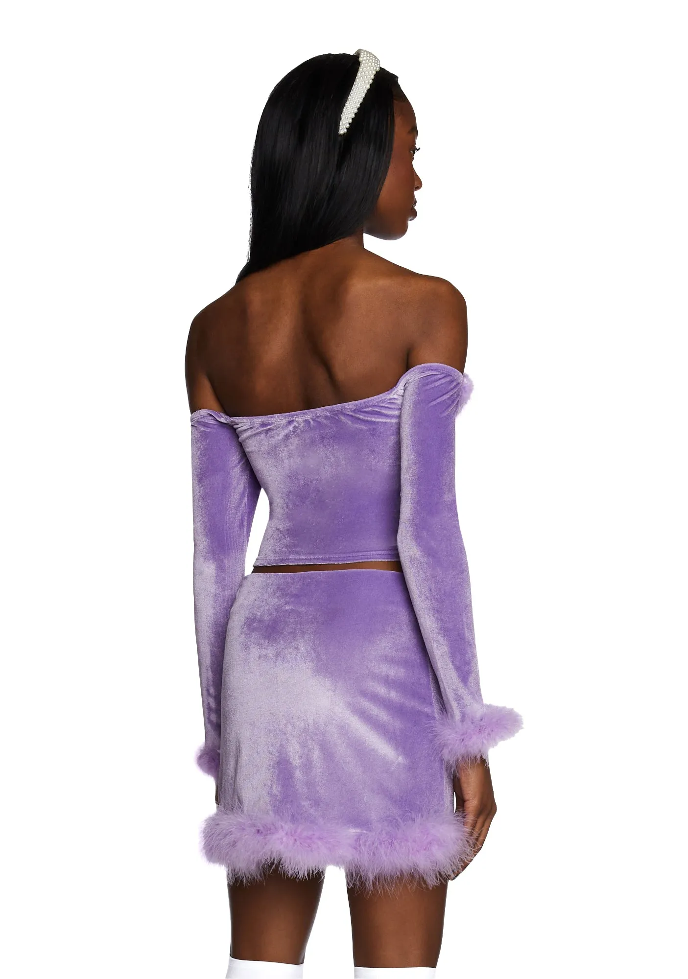 Filthy Femme Velvet Crop Top - Purple sold by Dolls Kill product image thumbnail 4